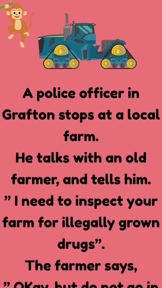 A Police Officer In Grafton Stops At A Local Farm