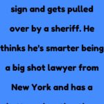 A lawyer runs a stop sign