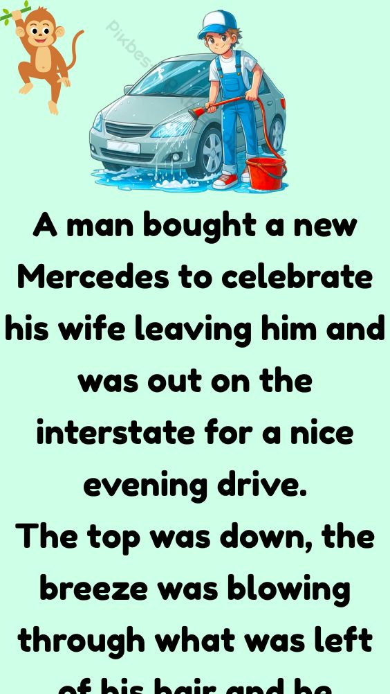 A man bought a new Mercedes
